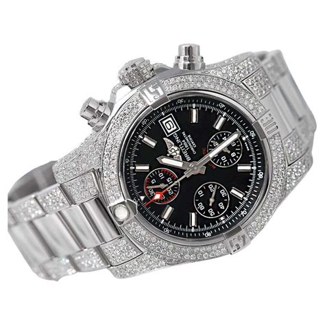 breitling watches iced out|Breitling Avenger II Chronograph Black Dial Fully Iced Out.